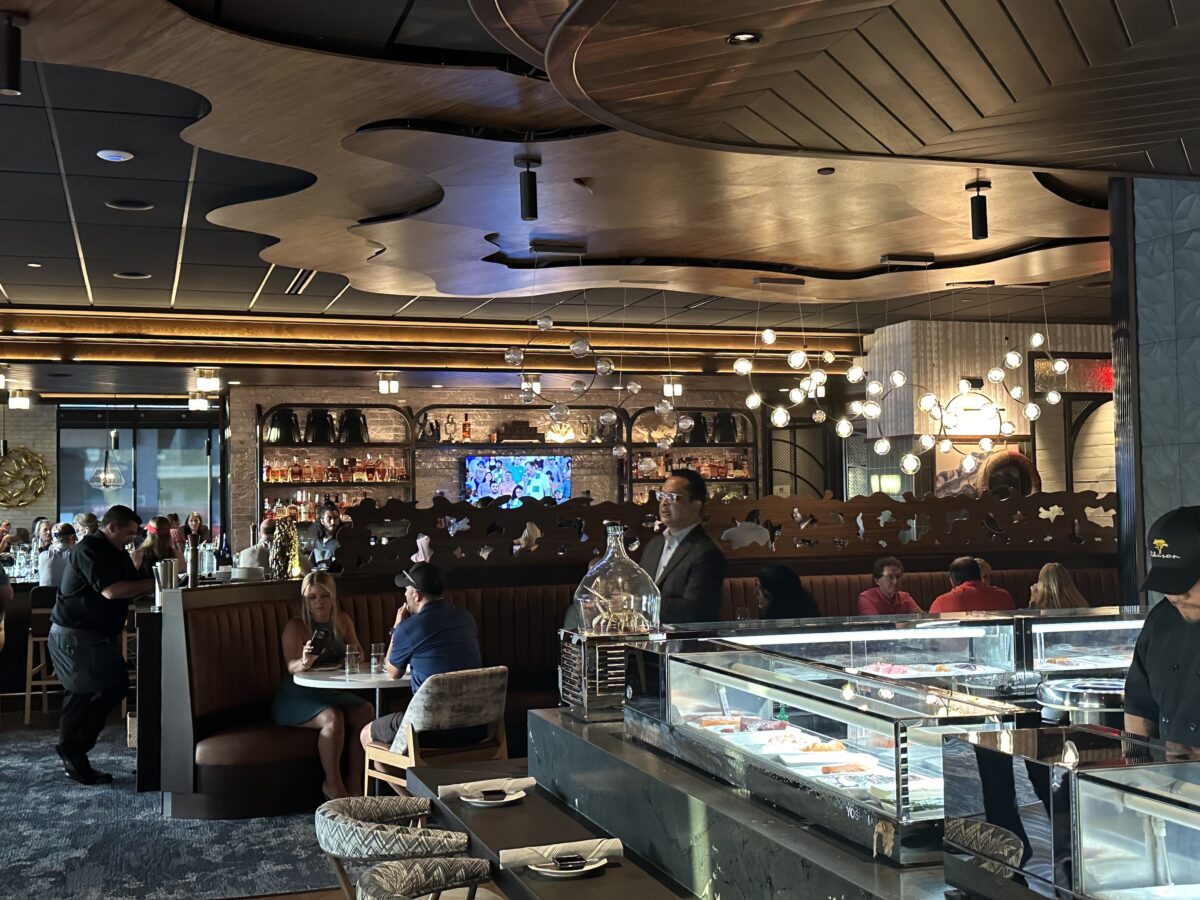 Interior photo inside Tiburon restaurant with people dining