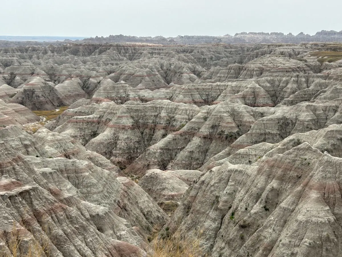 View of rocks at Badlands National Park in South Dakota