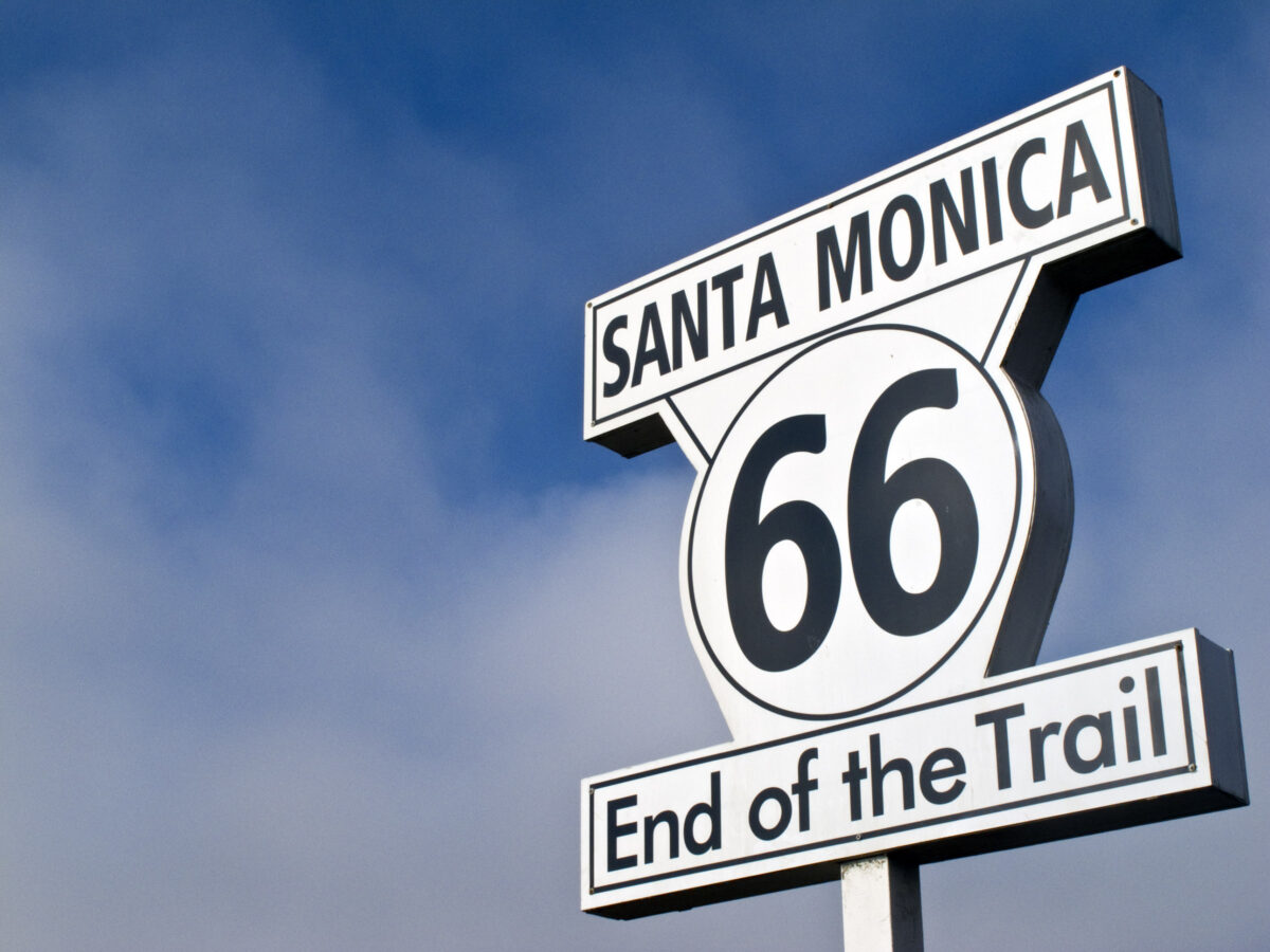 Sign from Santa Minca Pier. 66, End of the Trail