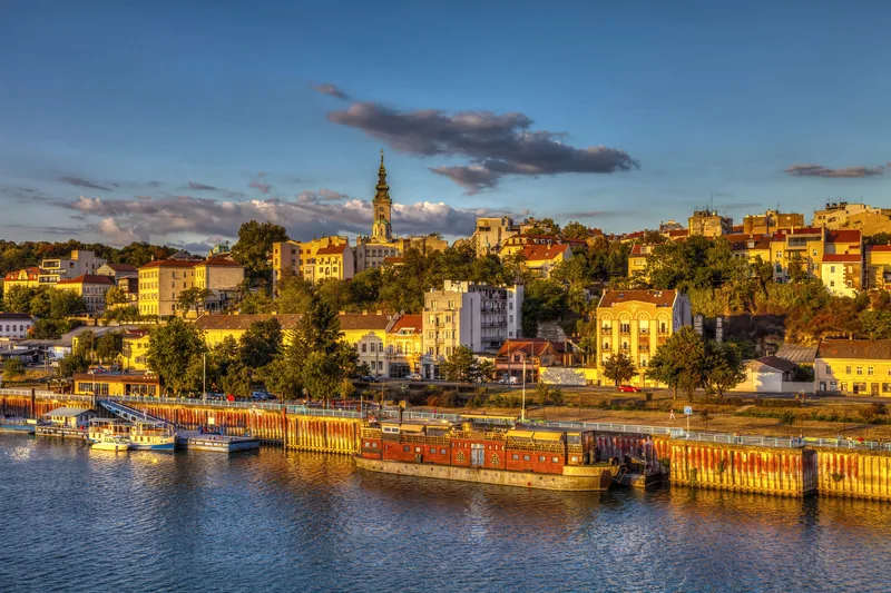 banks of the Danube River in Belgrade Serbia