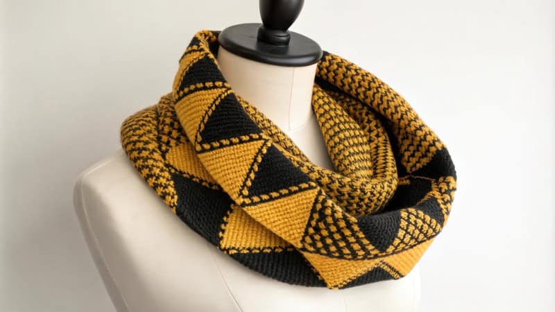 yellow and black infinite scarf