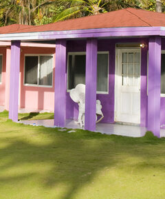 colorful bungalows on te beach in Corn Island Nicaragua