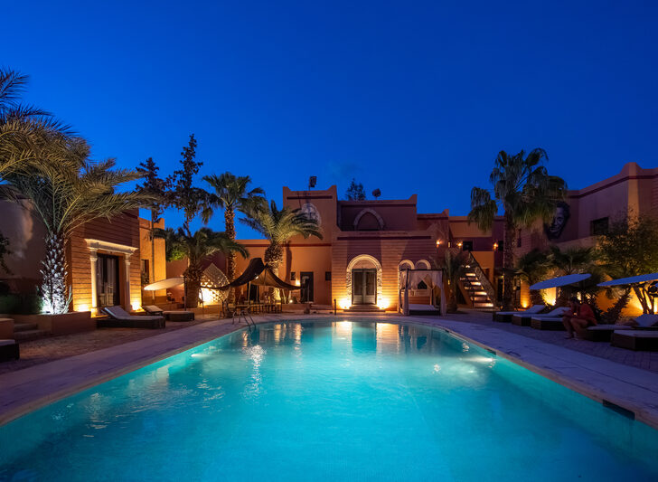 hotel in morocco with beautiful blue pool
