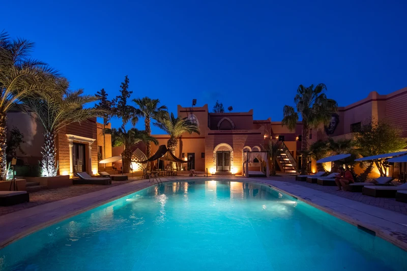 pool in a desert hotel in morocco