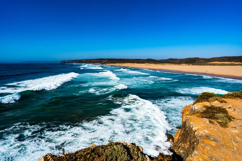 ocean waves in Algarve Portugal