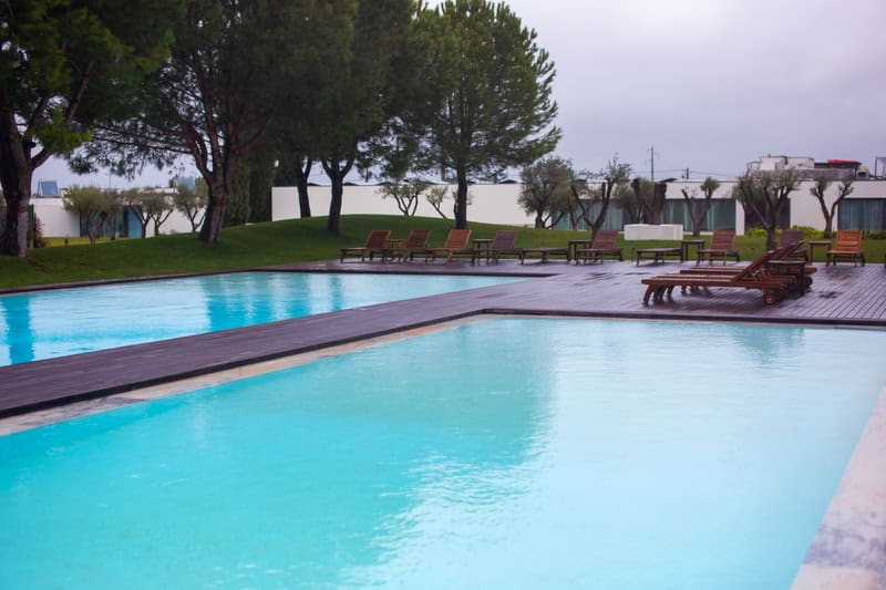 crystal blue infinitty pools at luxury hotel