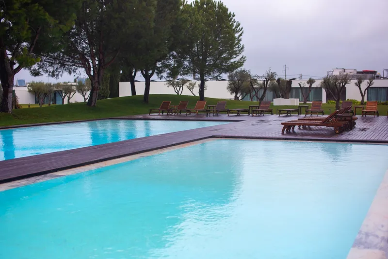crystal blue infinitty pools at luxury hotel